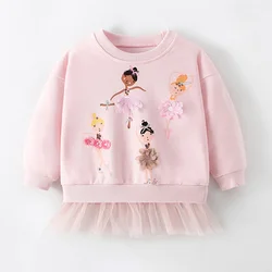 Quality Terry Cotton Baby Girl Clothes Kids Cartoon Sweatshirt Blouse Tee Outwear Kids Girls Sweater Hoodies Children's Clothing