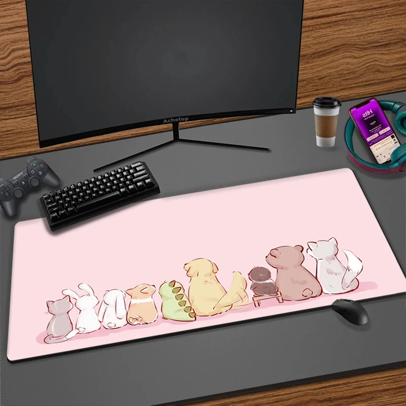 Cat Paw Cute Animal HD Printing Gaming Mouse Pad Computer Lock Edge Natural Rubber Esports Desk Pad Large Mouse Pad for Office