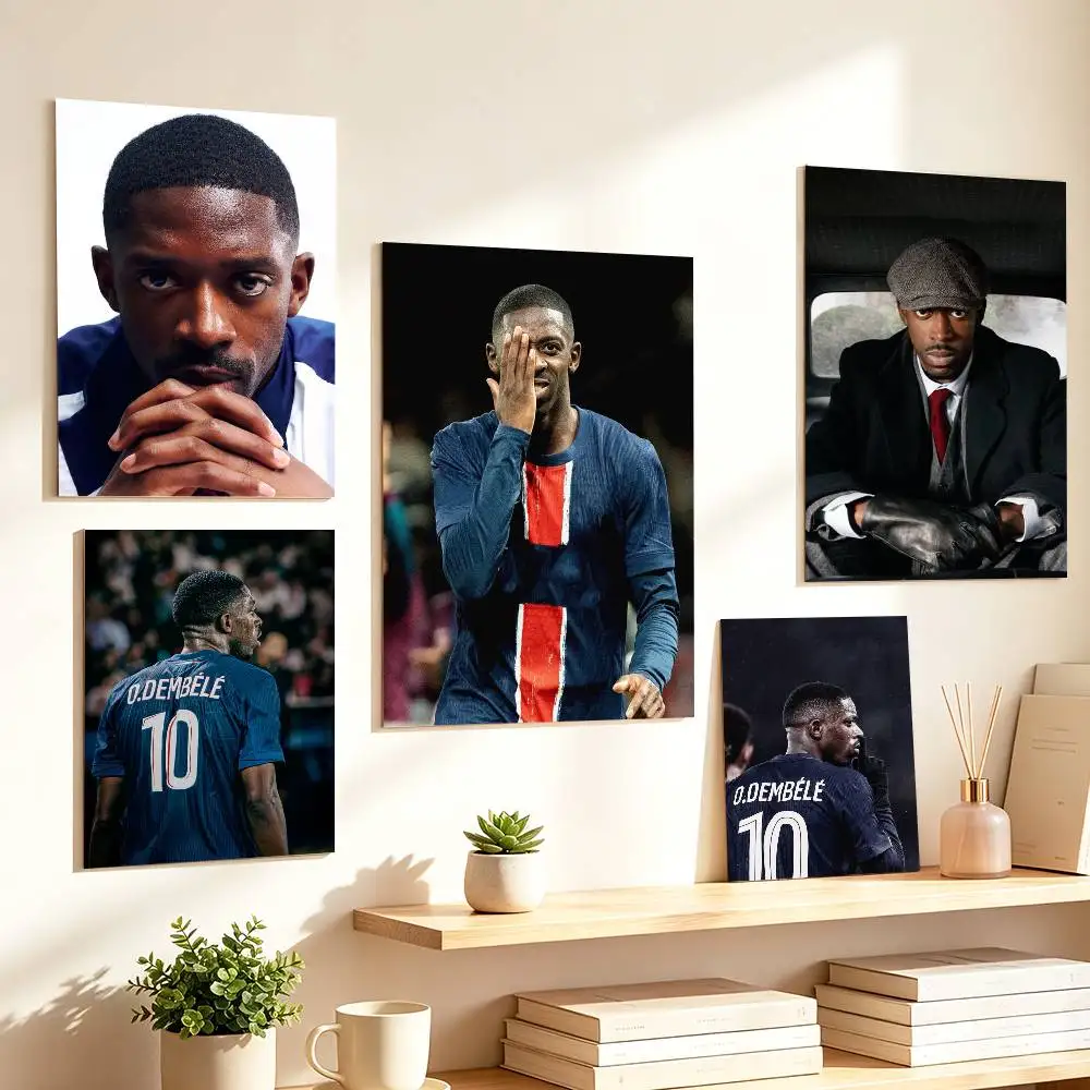 Постер с изображением футболистов O-Ousmane и D-Dembele, HD, самоклеящийся, водонепроницаемый, настенный декор, идеально подходит для дома, офиса, общежития, в качестве подарка.