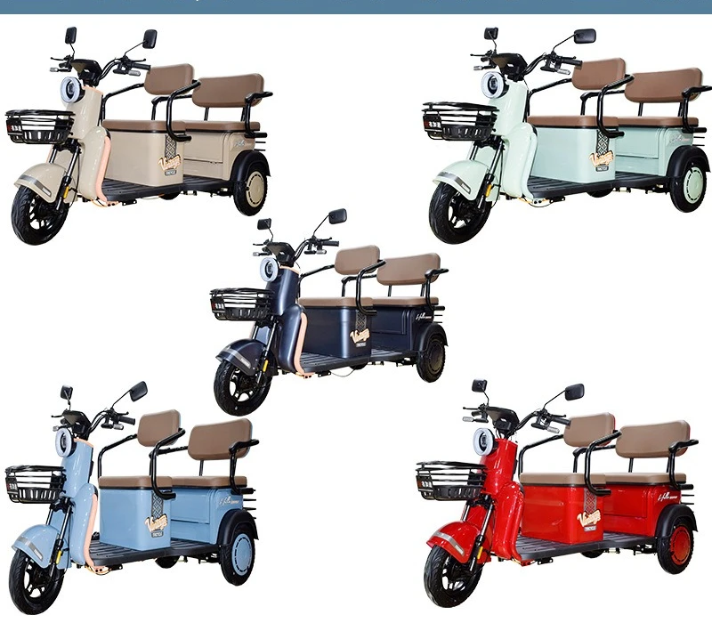 

Оптовая продажа, электрический трехколесный велосипед 60 В, 500 Вт, трехколесный велосипед с двумя сиденьями и открытым корпусом