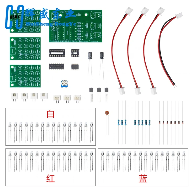 CD4017 + NE555 Flash Light Explosion-flashing LED Suite Self DIY Learning Electronic Kit Strobe Module Production Design