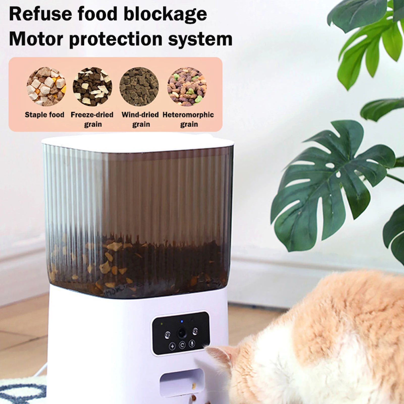 Automatic Feeder Cats WiFi with Camera HD Smart Interactive Pet Food Dispenser Timer Stainless Steel Bowl Auto Dog Feeder