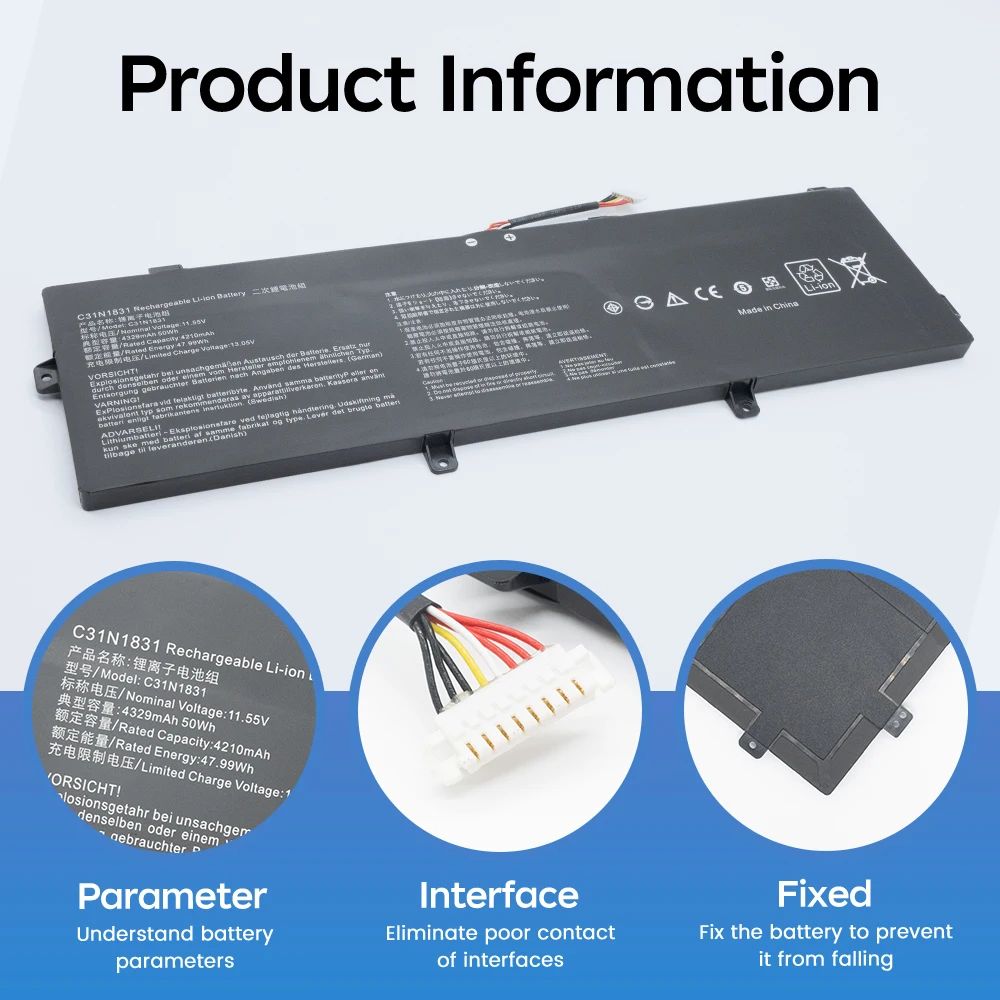 BGBT C31N1831 Laptop Battery for ASUS PX574F Pro574F P574FA P3540F/FA P3548FA PE574FA Series High Quality 11.55V 4210mAh