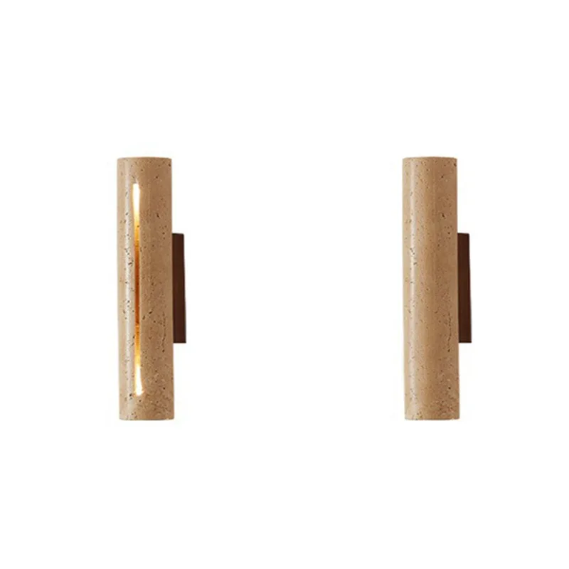 

Huangdong stone Japanese cream wabi-sabi style bedside wall lamp Nordic living room designer vintage homestay wall lamp