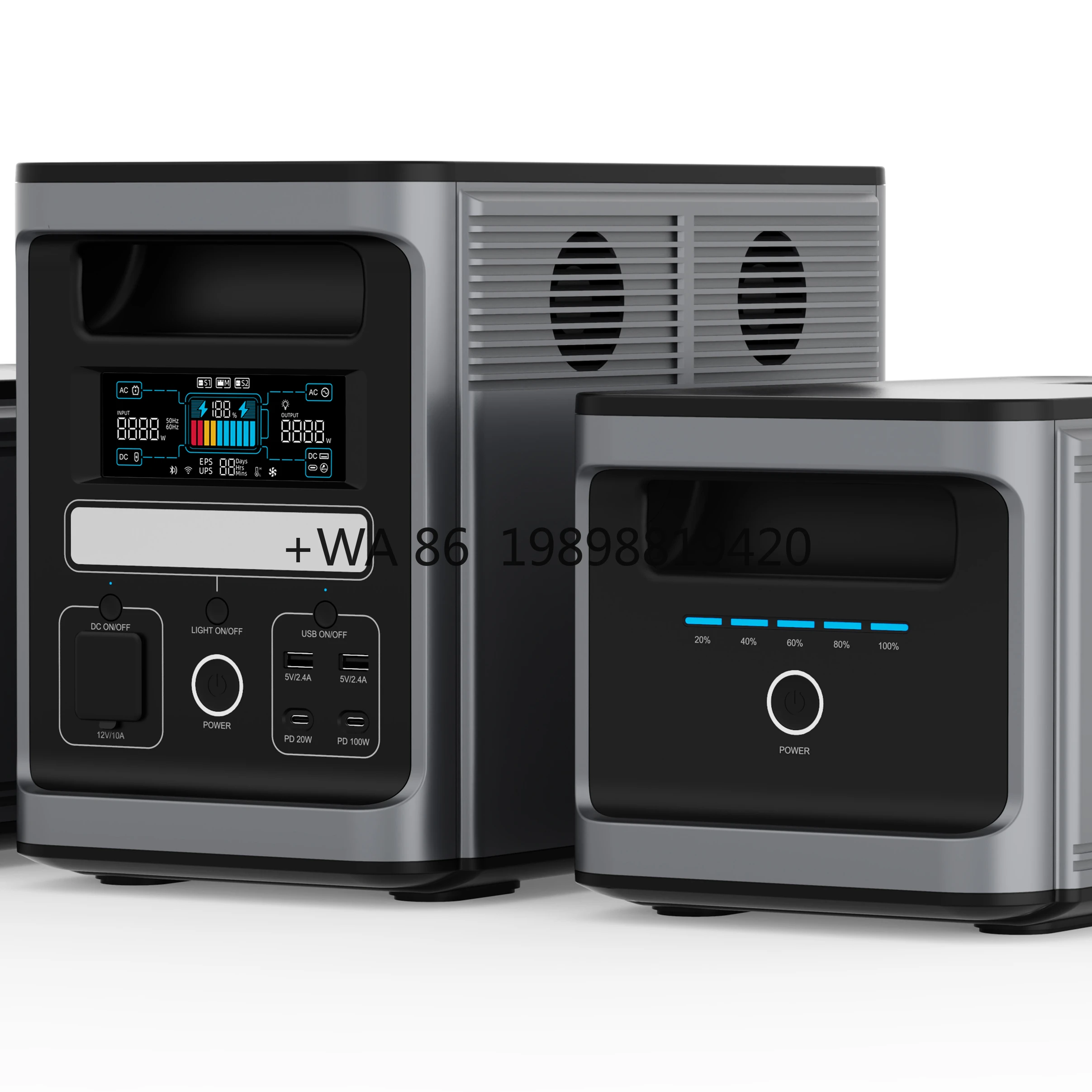 

1800W Portable Power Station Build in 1536Wh LiFePo4 Battery With UPS and Support 1000W Solar Panel Charging