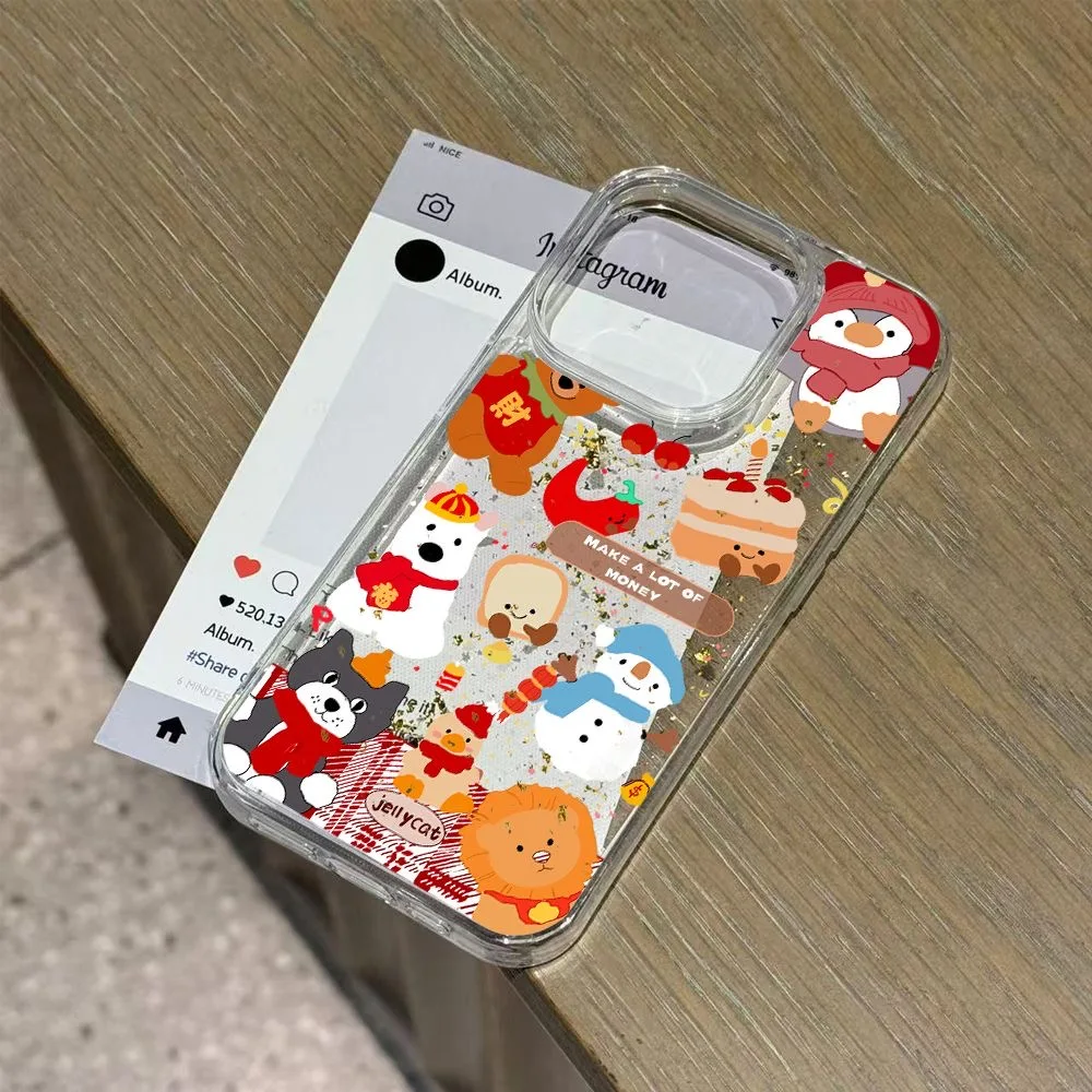 SEIRASSIM cute cartoon animals soft phone case for iphone 16 pro max 15 plus 14 13 11 silicon back cover for iphone 12 pro shell