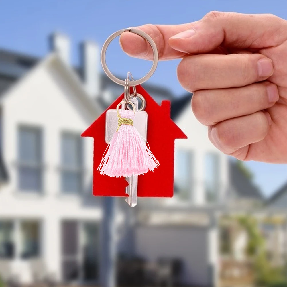 

50pcs Keychain Tassel Diy Tassels Pendants Accessories Decorative Craft Bulk Premium Rayon Small Ring Hole Sturdy Lightweight