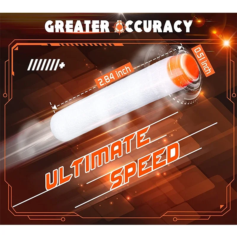 HOT100Pcs Refill Darts for Nerf N-Strike Elite Modulus Glow At Dark Bullets - White for Nesrf Gun