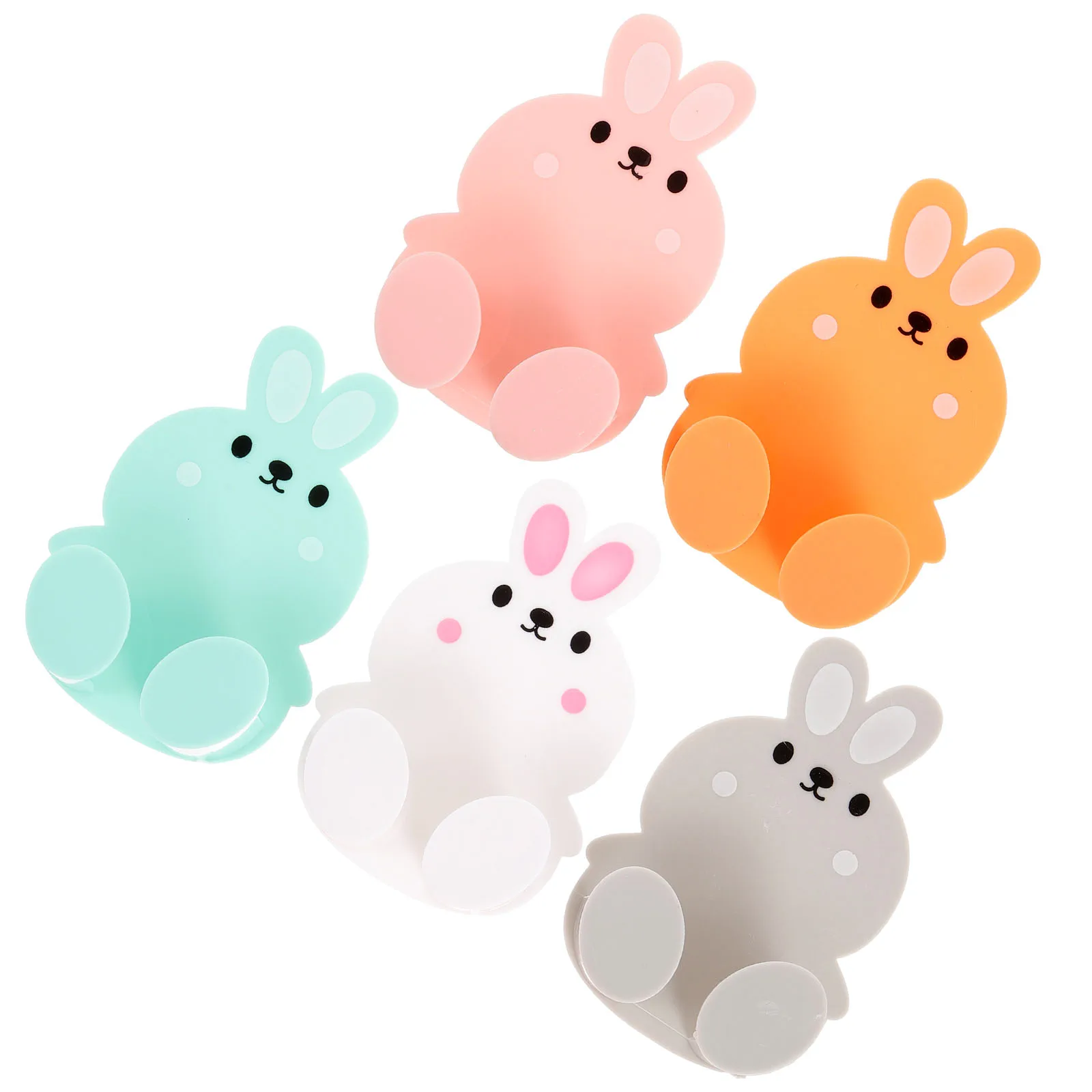 

5pcs Power Cord Hooks Wall Plug Holders Electric Chargers White Pink Orange GrayColor ABS No Drill Bath Cable Management