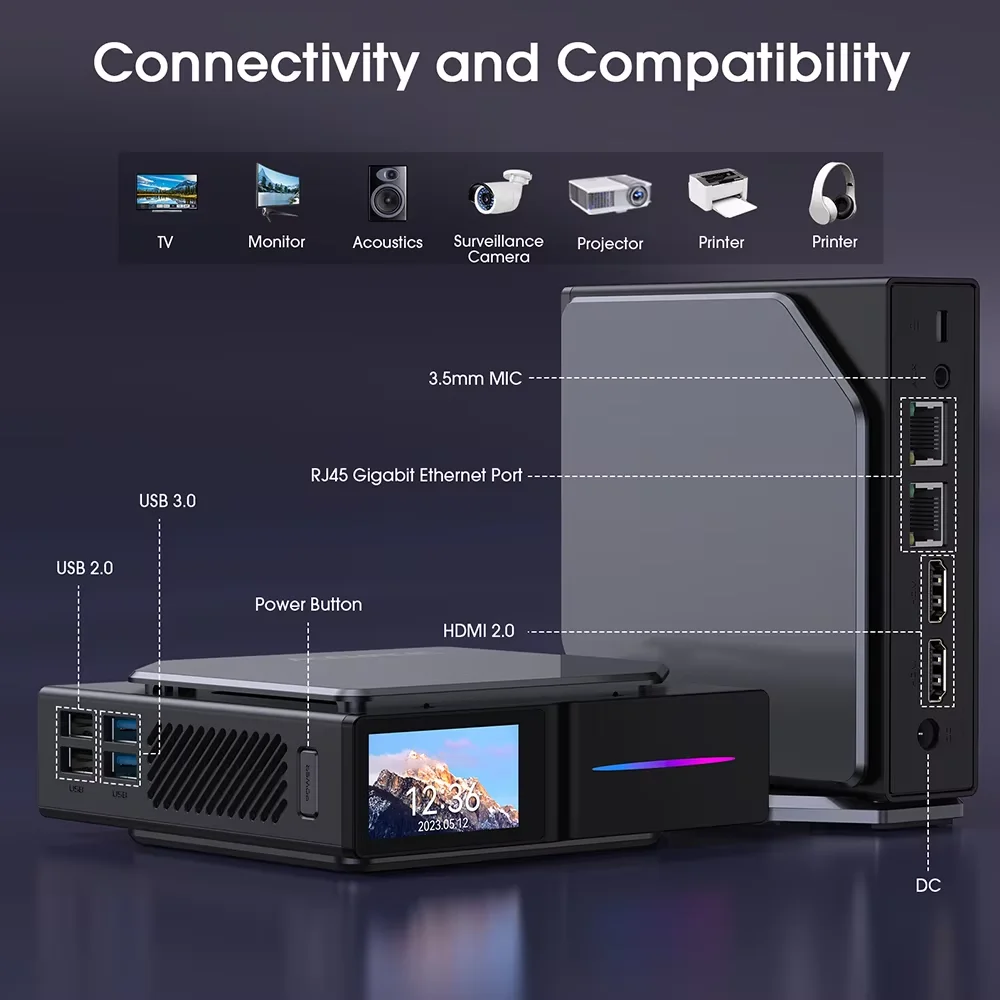 Mini Computer PC Processore Intel Alder Lake N100 N150 4K HD DP Win11 16Gb DDR4 512Gb NVMe SSD Mini Ufficio Gaming Pc