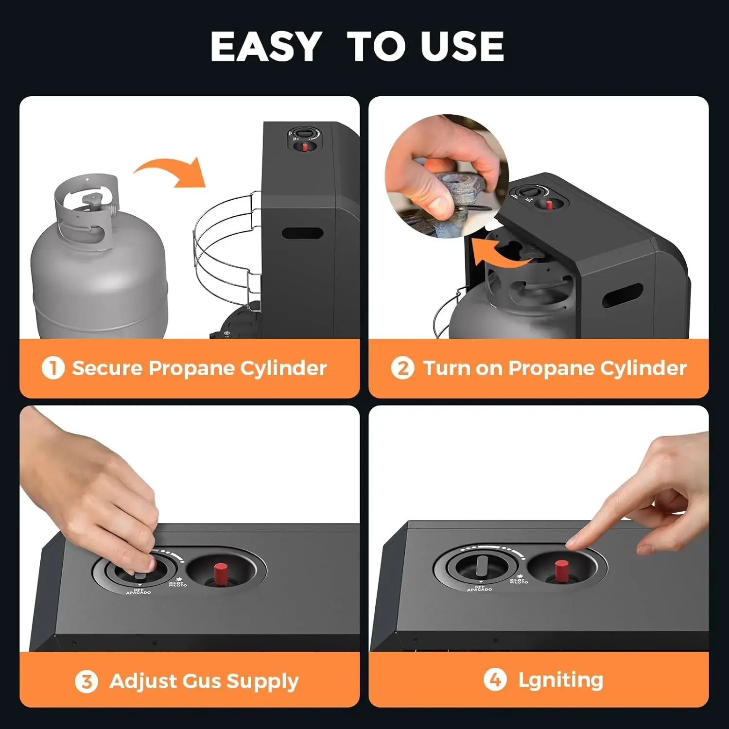 6000 to 18000 BTU 3 Setting Propane Tank Heater with Regulator,Cordless Portable Propane Heaters for Garages, Yards and Camping
