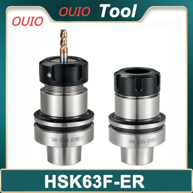 OUIO HSK63F HSK ER Tool Holder ER16 ER25 ER32 ER40 Tool Holder HSK 63F ER Engraving Woodworking Machine HSK63F Tool Holder