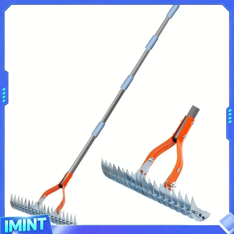 Lawn Thatching Rake Robust Dethatcher Rake Versatile Grass Grooming Rake for Cleaning Dead Grass, Yard Garden Durable Soil