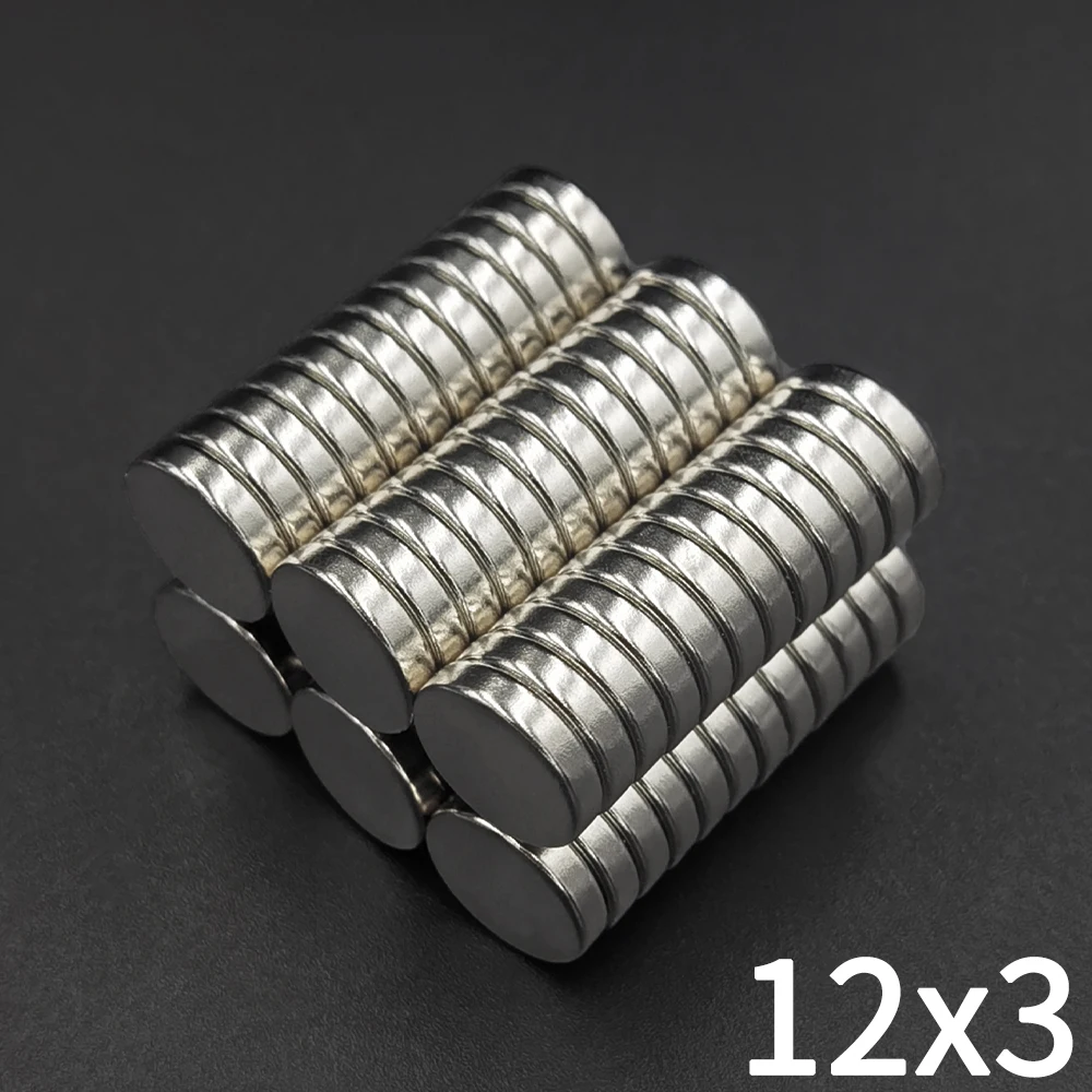 Runder Magnet, 12 x 3 mm, permanente, superstarke, leistungsstarke Magnetscheibe, verwendet für Kühlschränke und Büros für Kühlschränke, Heimwerker – Detail 1