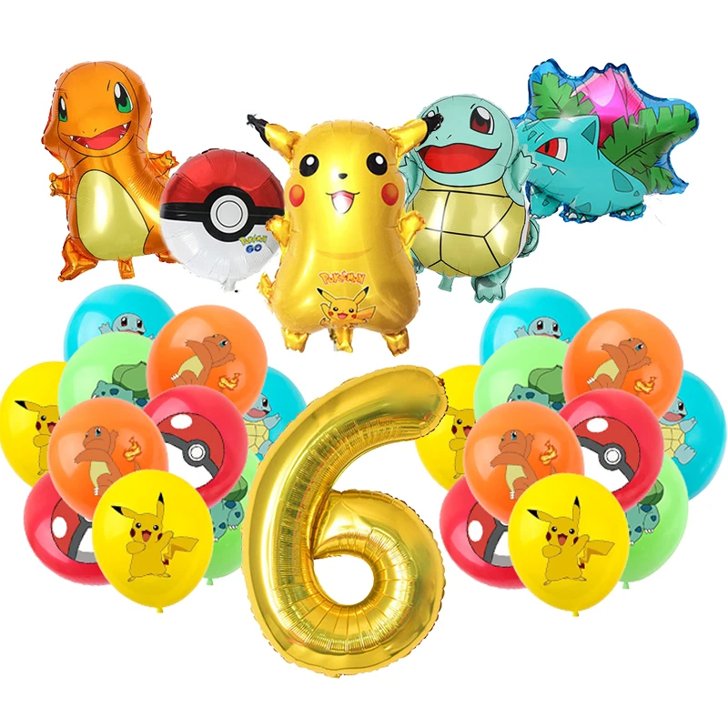 Pokemon Birthday Decoration Pikachu Theme Party Tableware Balloons Supplies Straws Cup Plates Napkin Kid Shower Favors Toys Gift