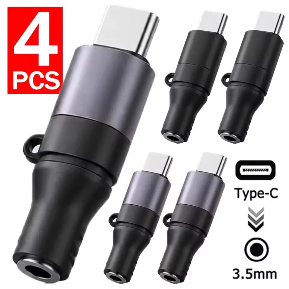 1 à 4 adaptateurs USB Type C vers prise casque 3,5 mm, convertisseur audio pour iPhone 17, 16, 15, Xiaomi, connecteur casque USB C vers 3,5 mm.