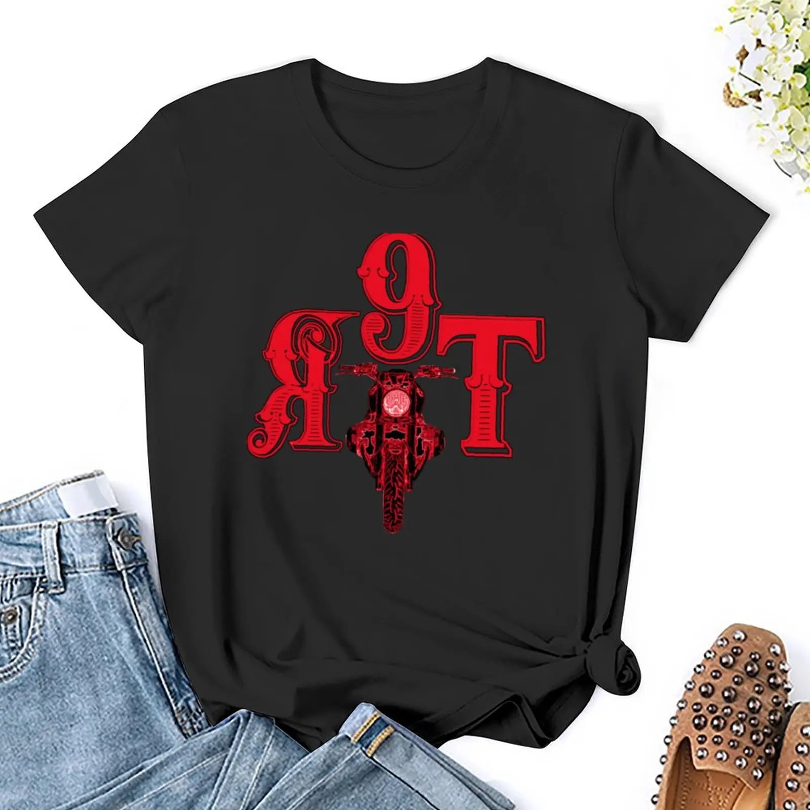 R Ninet (black and red) T-Shirt funnys plain heavyweights black t-shirts for Women