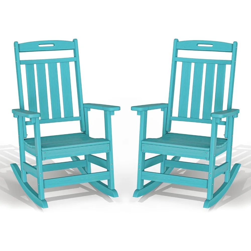 

Outdoor Rocking Chair - All-Weather Resistant,HDPE Heavy Duty Patio Rockers with High Back - Perfect for Porch,Garden,Modern Sty