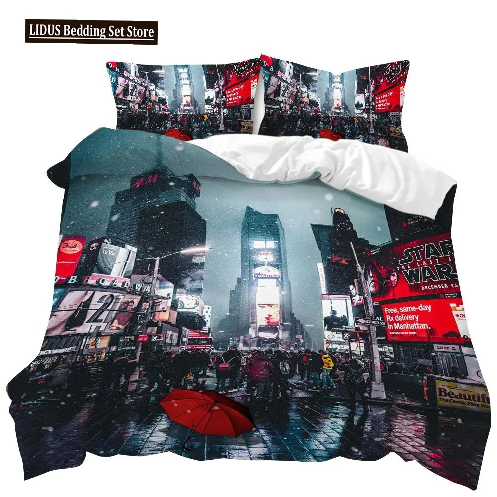 

Urban Scenery Duvet Cover Castle Bike Retro Building Traditional British Culture Double Queen King Size Polyester Qulit Cover