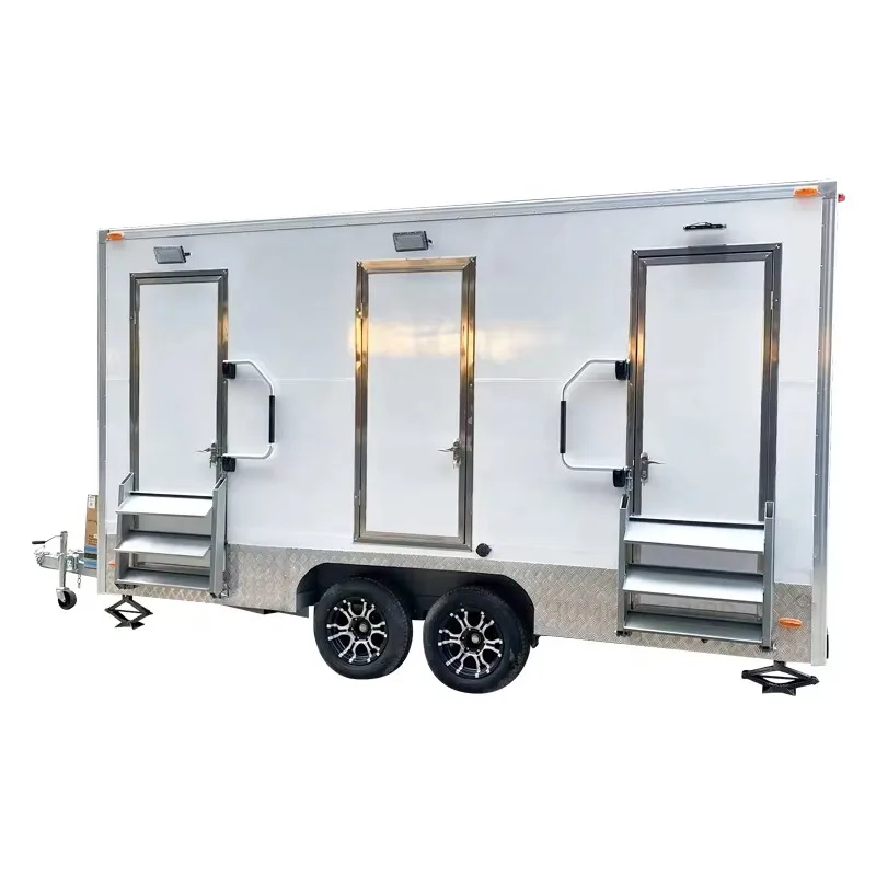 European Style Modular Portable Mobile Prefab Sanitary Bathroom Trailer With Shower Cabin For Outside Camping Or Park Use