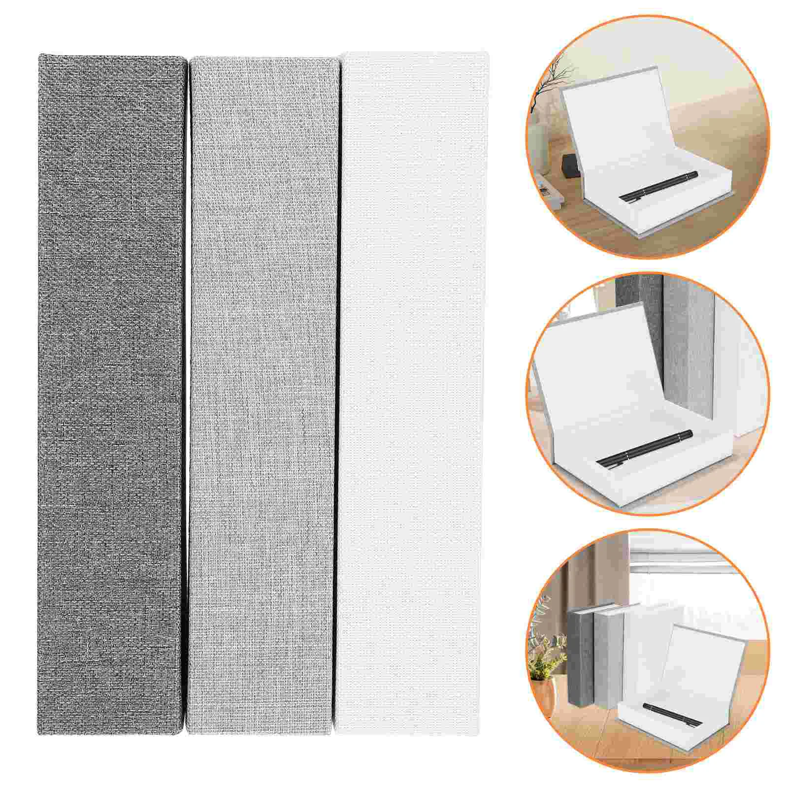 

3 Pcs Imitation Book Decoration Storage Organizer Coffee Table Books Box Linen Prop Shaped Office