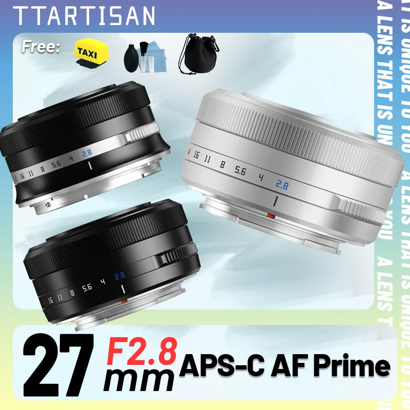 עדשת TTArtisan APS-C עם מיקוד אוטומטי 27mm F2.8 בעלת צמצם רחב למצלמות פוג'י X Mount XF XE4 XT30 XA5 XS10 XM5 XT4 XT3 X-PRO1 XH1