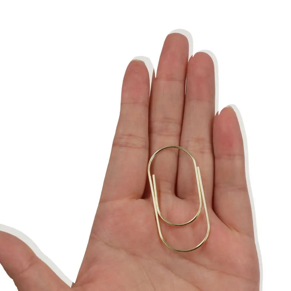 10pcs Stationery Large Wide Paper Clips Durable Simple Large Size Paper Clips Rose Gold 50mm Kawaii Photo Paper Clip Office Clip