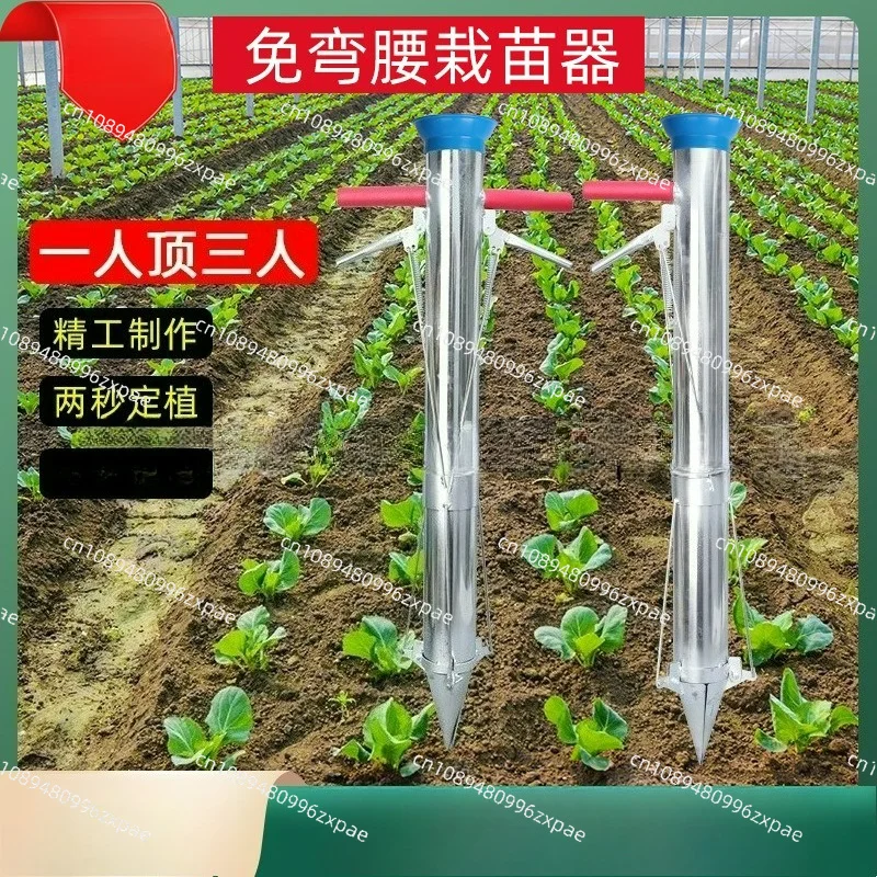 Thickened Stainless Steel Seedling Transplanter Fast Planting Tool For Pepper Vegetable Melon Seedlings