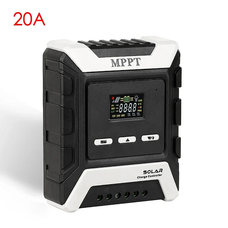 12V/24V/48V Automatic Identification LCD Display Solar Controller 20A Solar Panel PV Regulator for Lithium/Lead-Acid Battery