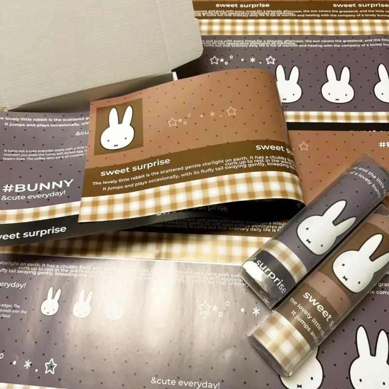 Cartoon Kawaii Miffy Coated Paper Double-sided Pattern Fashion Atmosphere Feel Good Multiple Uses Cutable Decorative Packaging