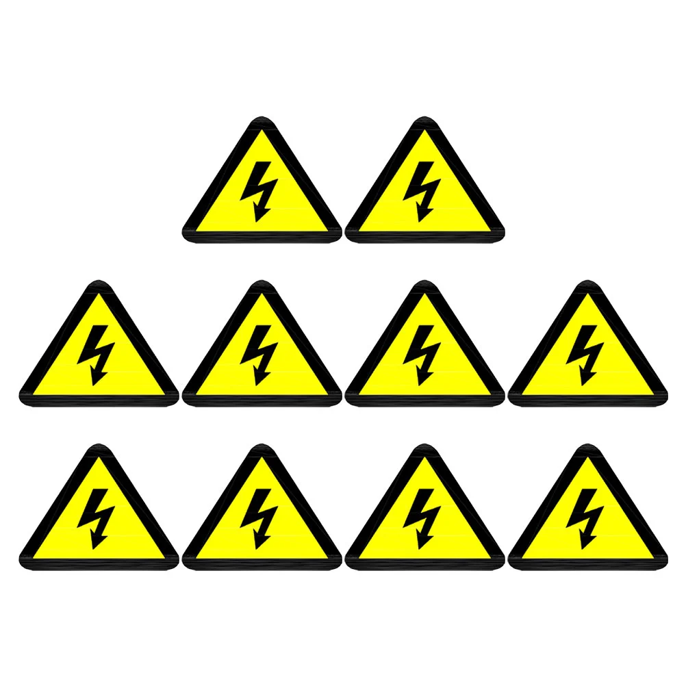 

10 PCS Anti-electric Shock Sign Sticker High Pressure Electrical Stickers Voltage Fence Warning Yard Signs