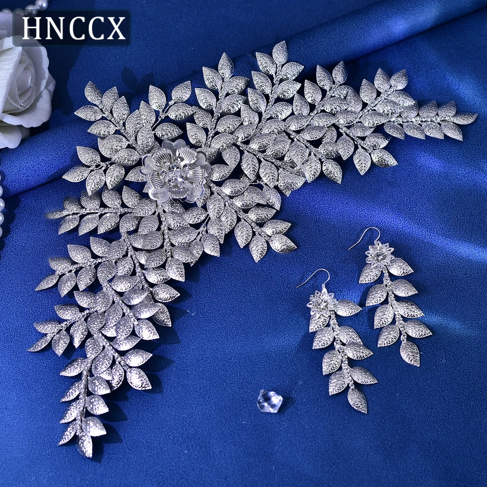 

HNCCX Elegant Woman Headpiece Bride Alloy Leaf Headband Ornaments Bridal Wedding Tiara Crown Hair Accessories HP510