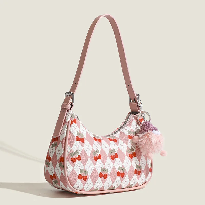 Strawberry Moon Bag Unique Design Premium Texture Shoulder Handbag Fashion Versatile Women's Purse