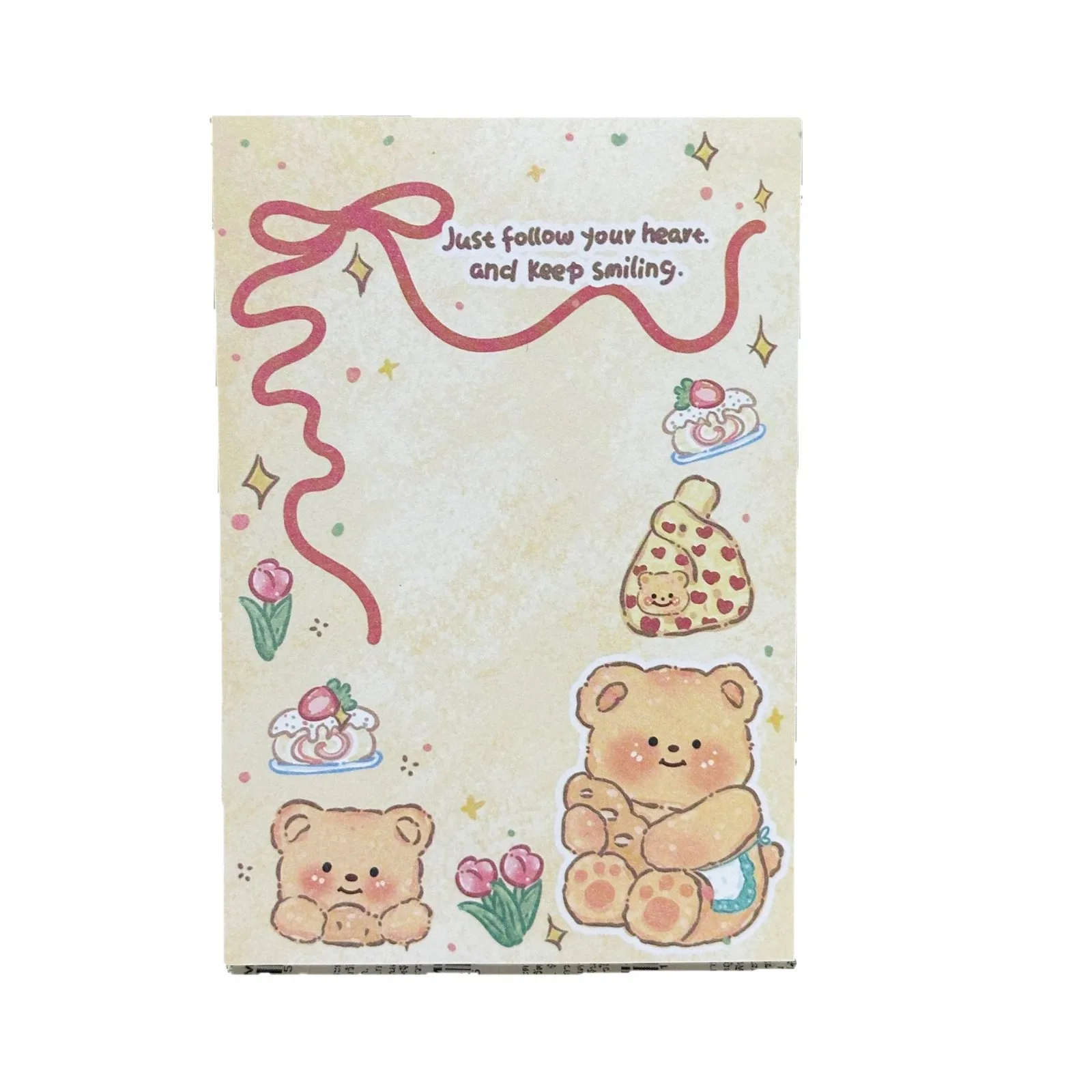 50sheets High-value Butter Bear Multi-functional Book Sign Schedule Plan List Notes Student Note Notepad Student Note Paper
