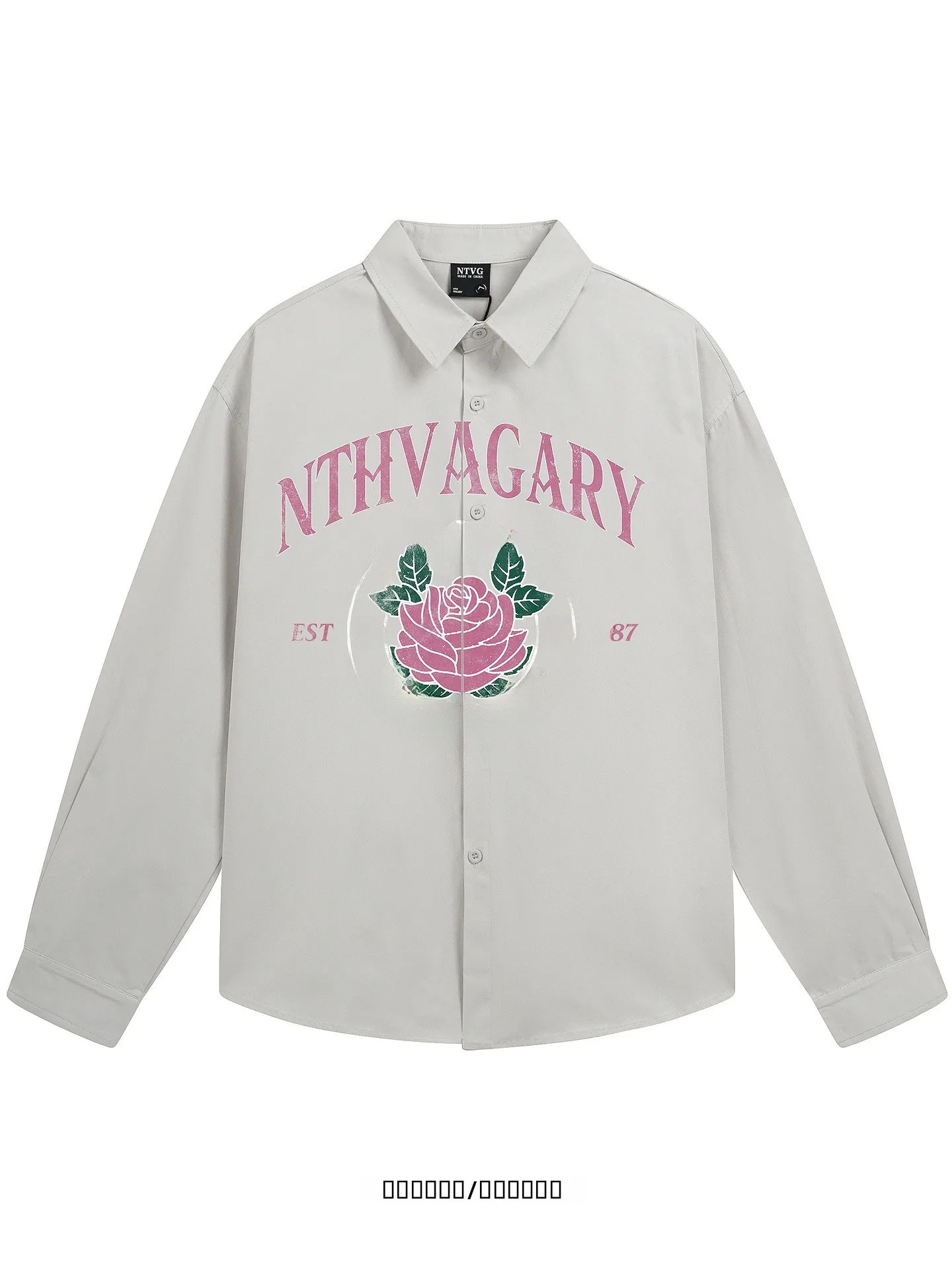 

Loose Long Sleeve Simple Base Shirt T-Shirt from Floral 3D Print Casual Fashionable Youthful Breathable Spring Autumn Wear