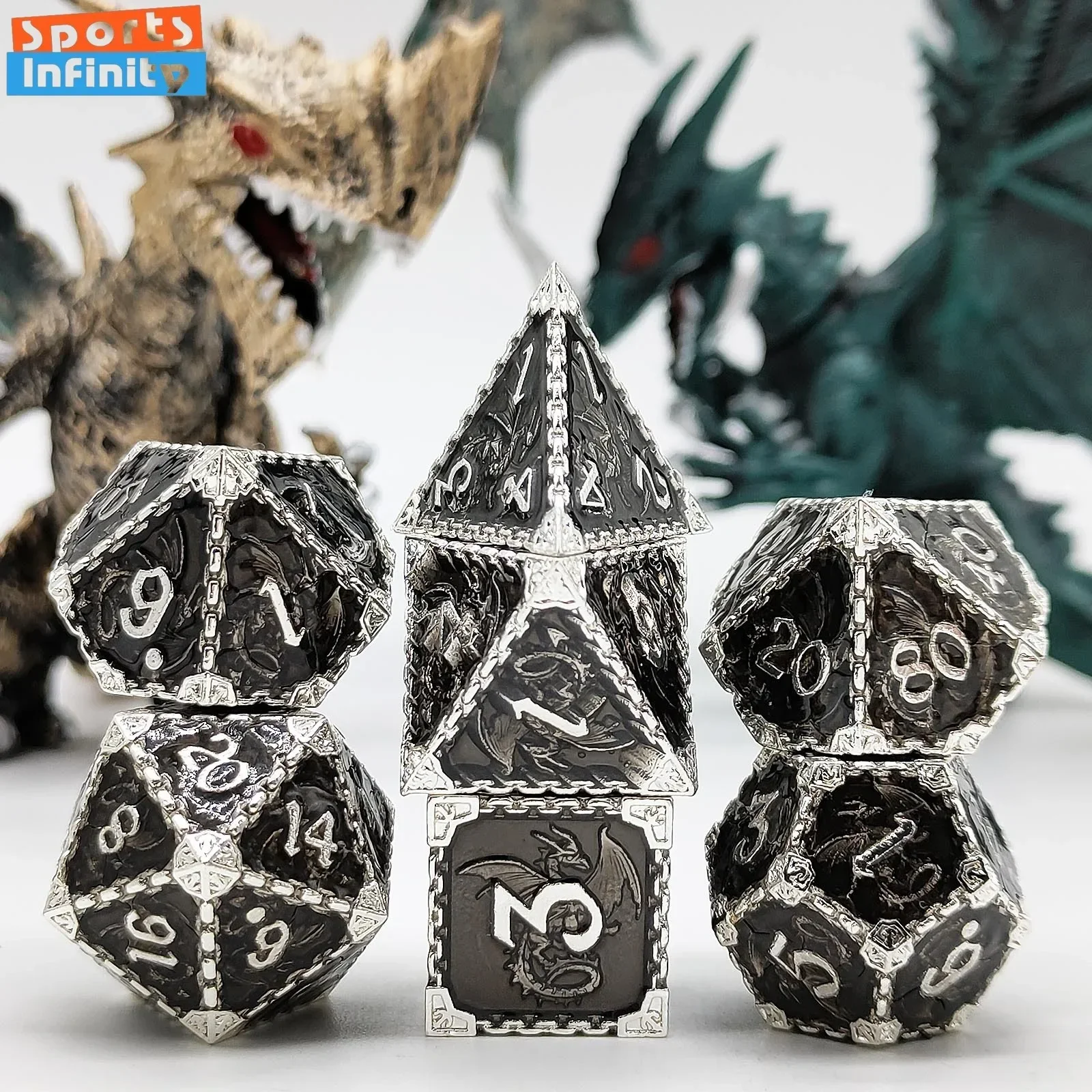 

7 шт., металлические игральные кости из цинкового сплава