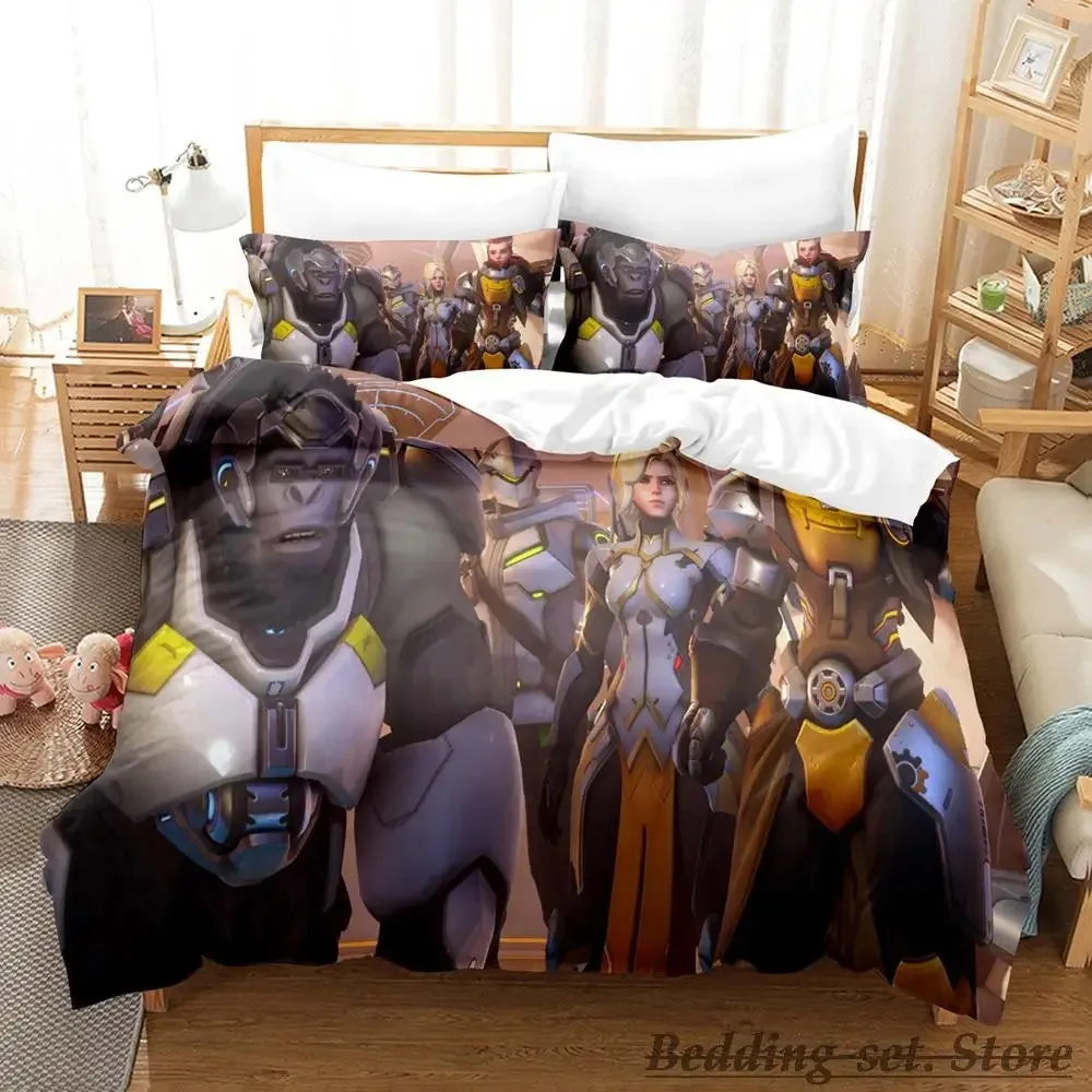 2023 Overwatch 2 Bedding Set Single Twin Full Queen King Size Bed Set Adult Kid Bedroom Duvetcover Sets Anime parure de lit Bed