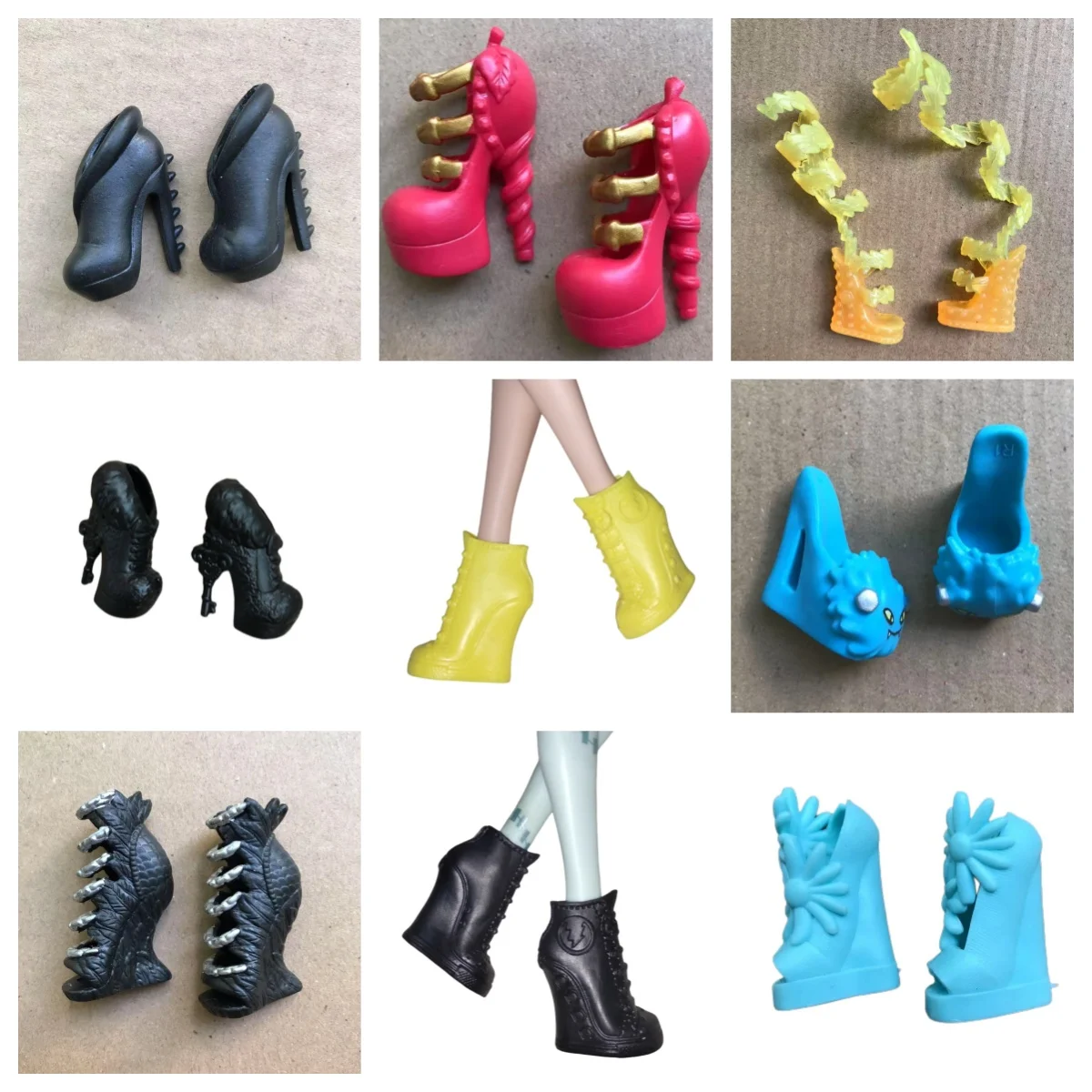 Colección rara, zapatos de muñeca monstruosos, sandalias, botas, piezas de muñeca 1/6, accesorios, vestidor DIY, decoraciones coloridas para muñecas
