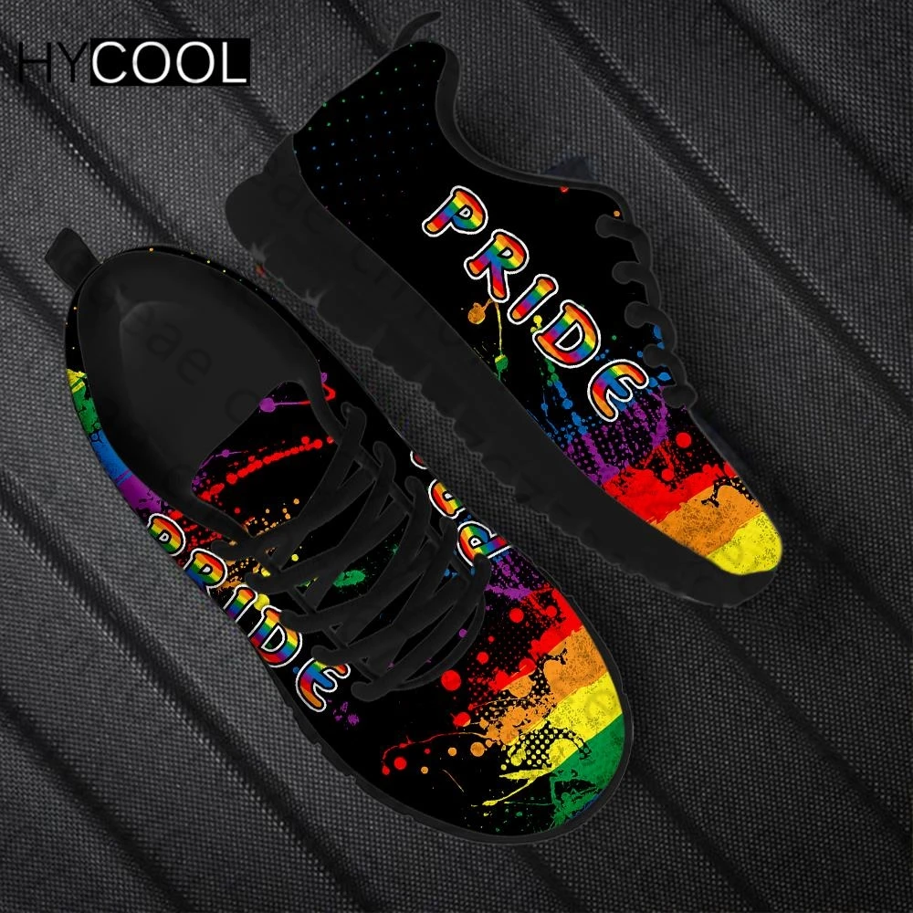 HYCOOL New Type Sport Sneakers For Unisex Rainbow LGBT Pride Design Comfortable Gym Outdoor Running Walk Shoes Zapatillas