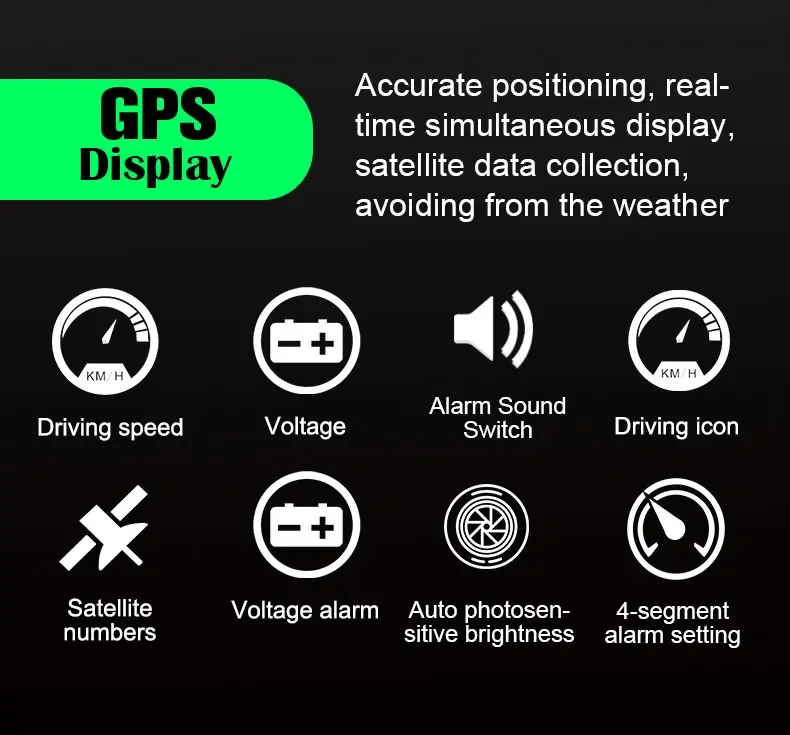 %M7 Windschutzscheiben-Projektor OBD+GPS Head-Up-Display Bordcomputer mit Fahrzeuggeschwindigkeit, Drehzahl, Wassertemperatur und Spannung für alle Fahrzeuge – Detail 10