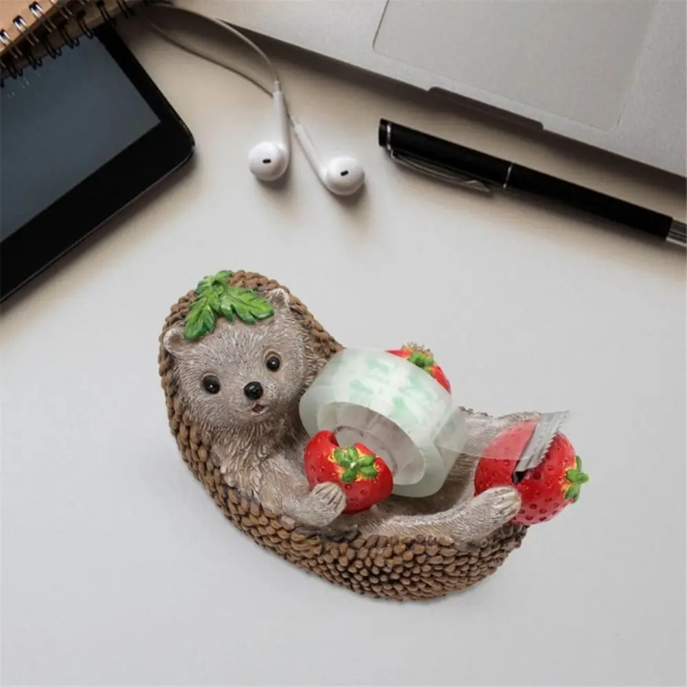 Set Portable Cute Hedgehog Tape Holder Animal Shape Easy to Use Hedgehog Tape Dispenser Cartoon Hedgehog Desktop Ornaments Desk