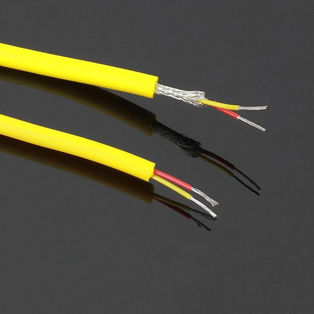 K-type Folding Silicone Compensation Wire Flexible Towline Thermocouple Cord Resistant Shielding OD4mm Line KXAFPY