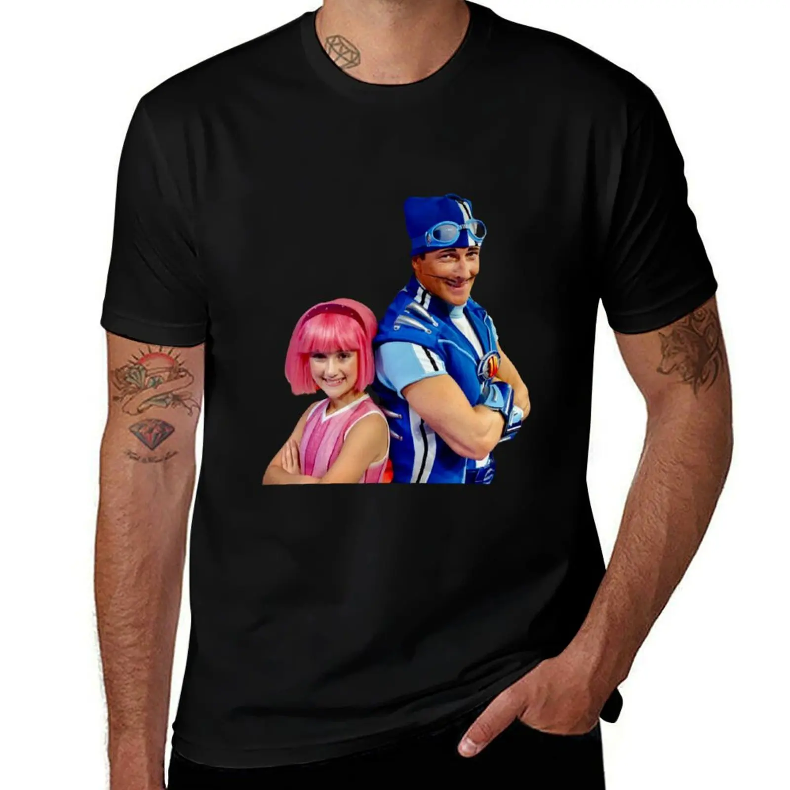 

LazyTown: футболка Stephanie & Sportacus Duo Design, мужские хлопковые мужские футболки, высококачественный люксовый бренд