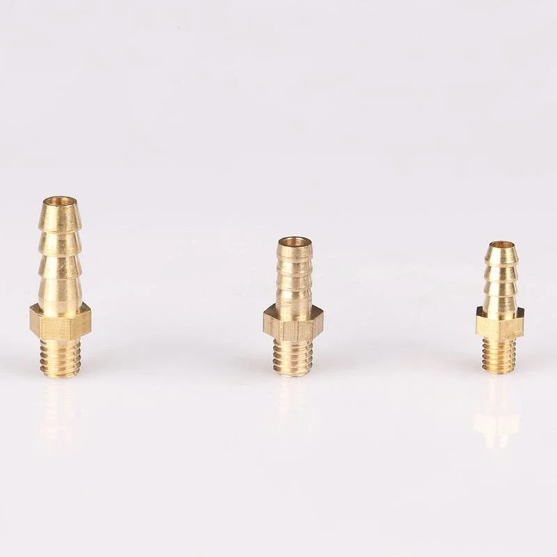 5Pcs 3mm 4mm 5mm 6mm 8mm OD Hose Barb M4 M5 M6 Metric Male Thread Brass Pipe Fitting Coupler Connector Adapter
