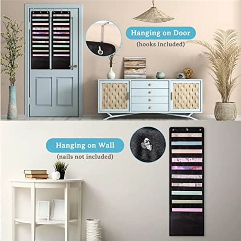 3 pçs scrapbook papel pendurado sacos de armazenamento de papel 12x12 Polegada com ganchos de porta para scrapbooking, cartolina