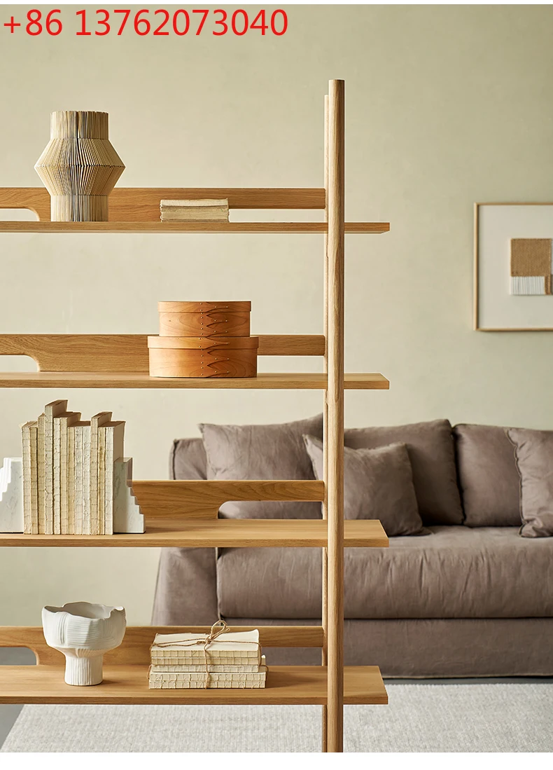 

Японский бревенчатый цвет, бытовая гостиная, встроенная настенная полка, книжный шкаф из цельного дерева