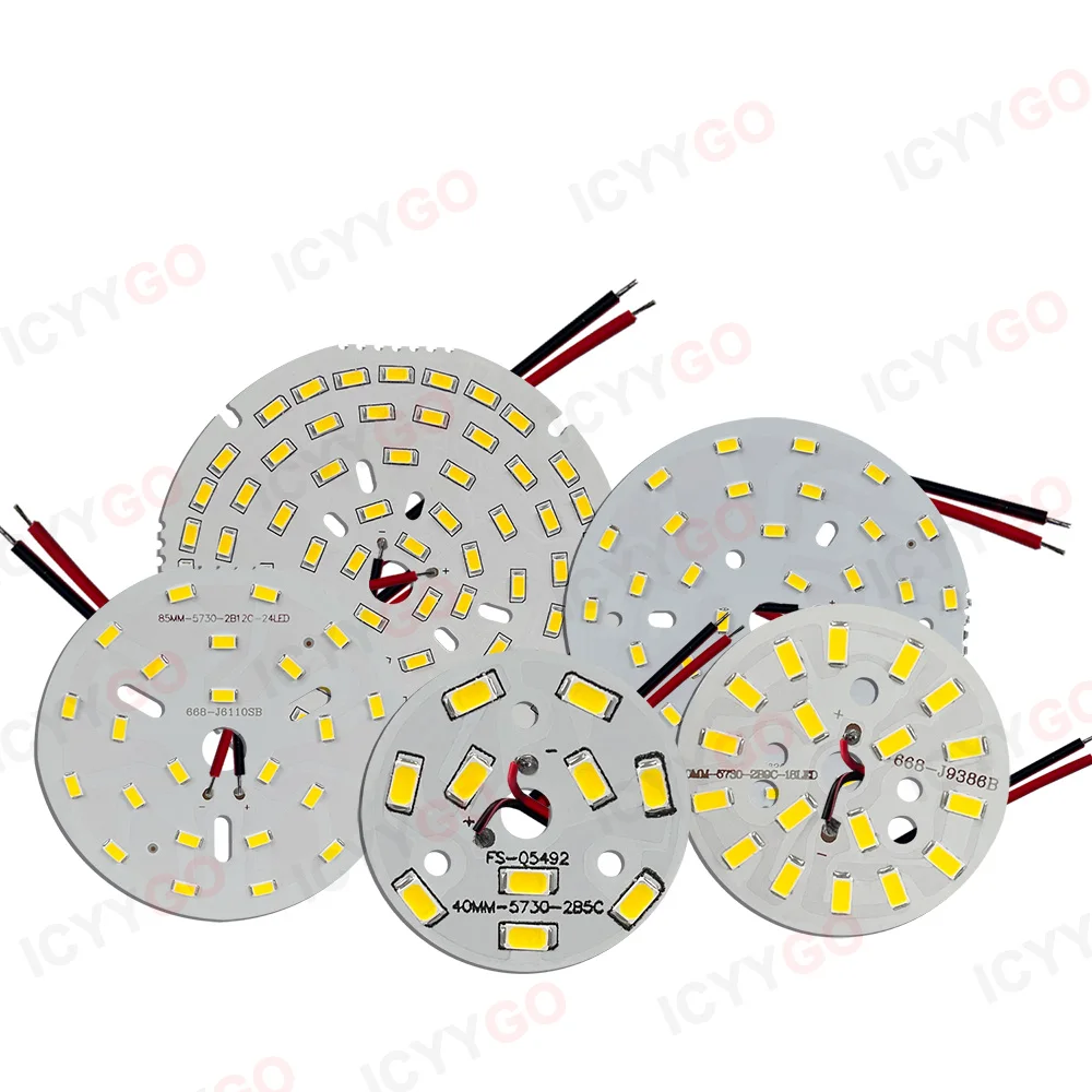 1 adet LED ışık kaynağı yuvarlak ışık paneli 3W 5W 9W 15W 18W 24W 36W 50W SMD5730 DIY ampul modifikasyonu ışık paneli aksesuarları