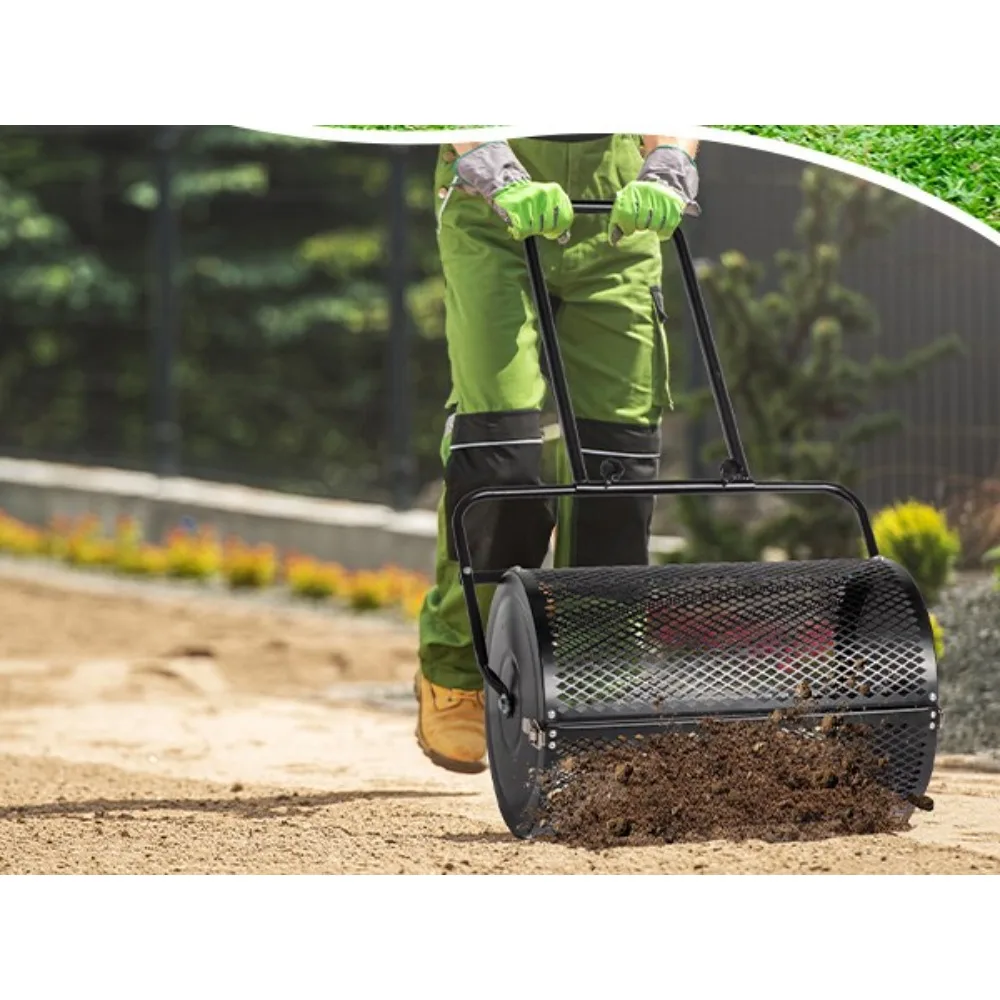 

Lawn & Garden Spreader for Compost, Peat Moss,Powder Coated Steel Mesh Basket