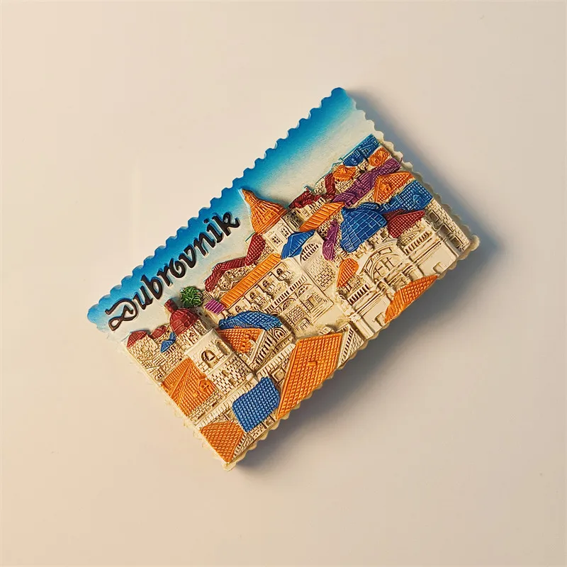 Dubrovnik, capital of the Republic of Ragusa, visual 3D souvenir decoration, resin refrigerator magnet