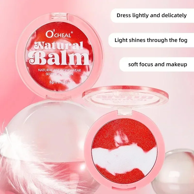 O'cheal Cipria opaca compatta con soffio - Polvere fissante per trucco impermeabile a lunga durata 24 ore con controllo dell'olio per una finitura liscia